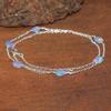 Multifire Lavender Opal Tumble Beads Chain Necklace, Genuine Ethiopian Opal Chain Necklace, Opal Delicate Jewelry for Women, Birthstone Gift