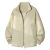 Mens Stand Collar Flight Jacket Winter Loose Fit Short Casual Cotton Blend Outerwear