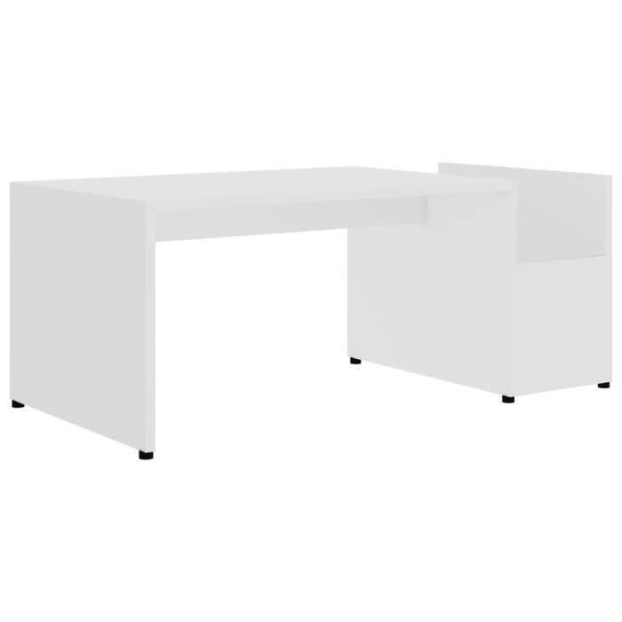 VidaXL Table basse Blanc 90x45x35 cm Aggloméré