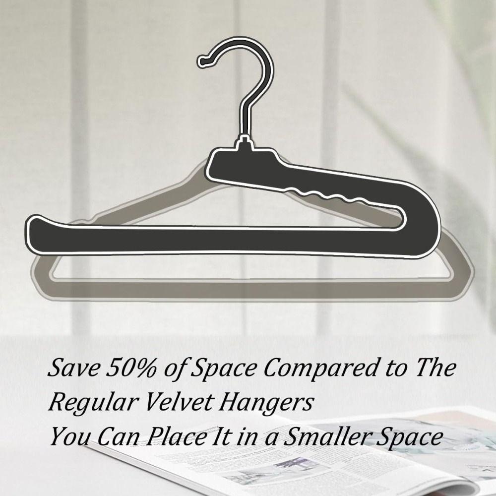 10PCS White Clothes Hanger Slim Design Velvet Hangers Trouser Hanger  Closet Organization