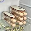 Auto Rolling Fridge Egg Organizer Kitchen Egg Holder for Fridge Space Saving Eggs Dispenser for Refrigerator Storager JAF239