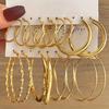 Hot-selling simple large circle metal irregular circle stud earrings set creative personality earrings set earrings