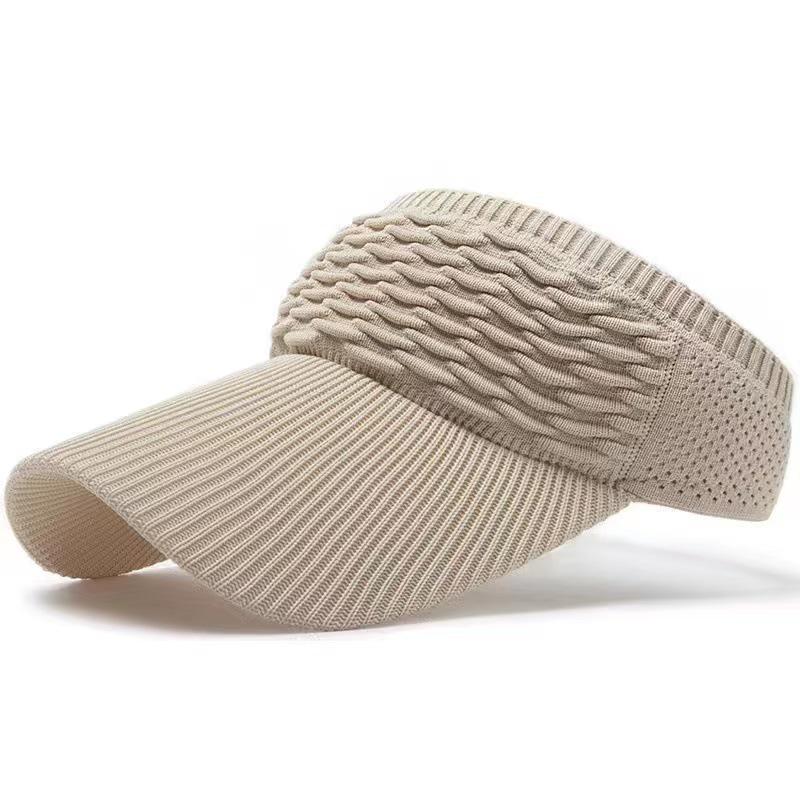 Korean Style Knit Duckbill Cap: Fish Scale Topless Summer Sun Hat for Outdoor Sports
