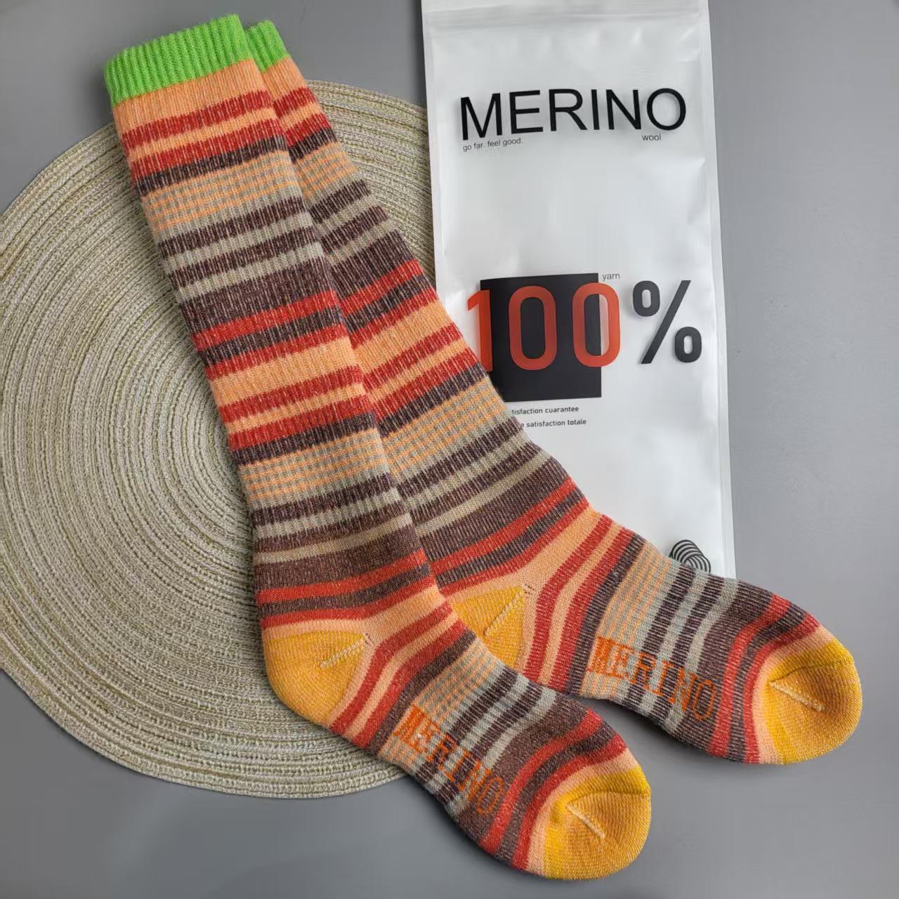

Утолщенные гольфы для лыж и походов из 100% шерсти мериноса для тепла Size 36-42