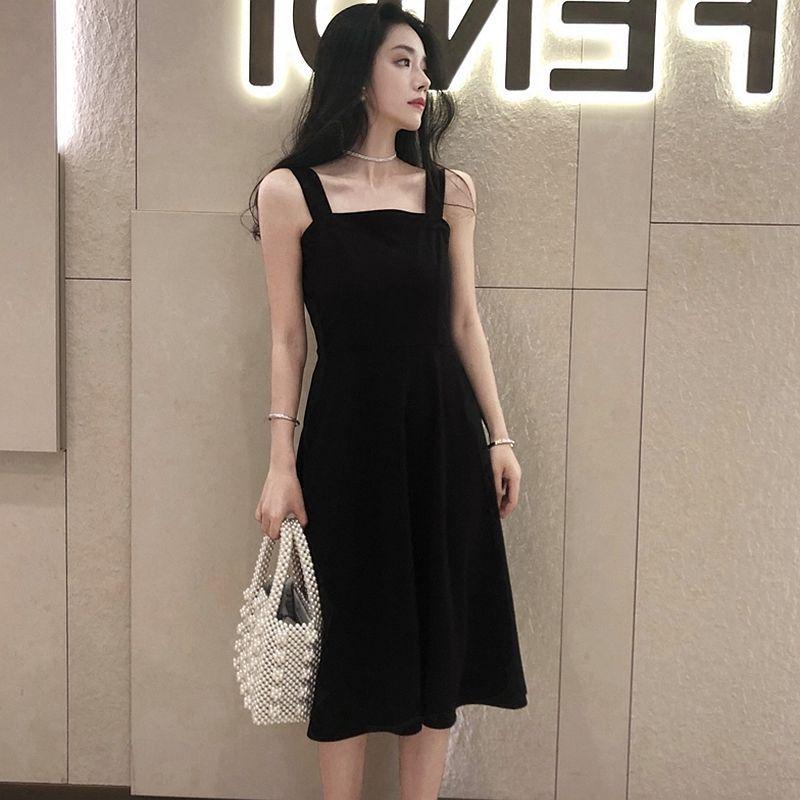 

Niche Forest Fairy French Hepburn Style Slimming Camisole Dress for Petite Women S (below 42.5 kg)