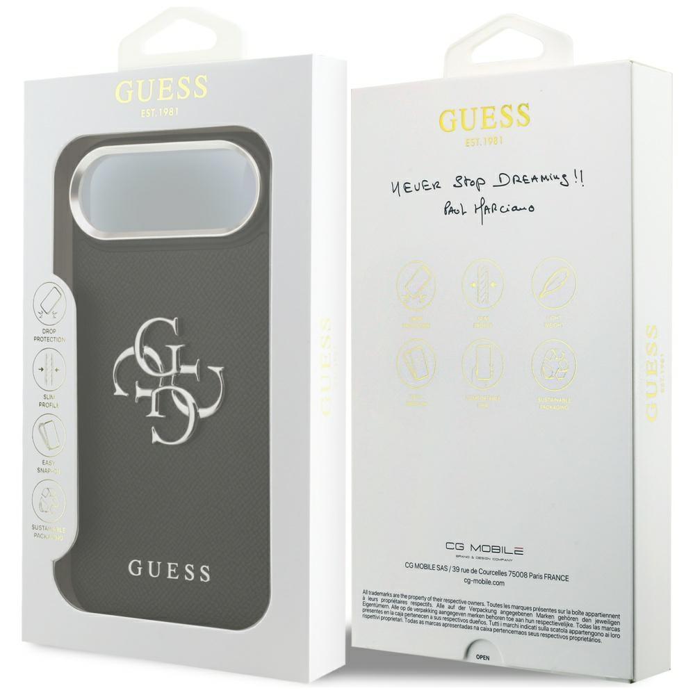 Coque Guess Grained Big 4G Logo Classique pour iPhone Air noir