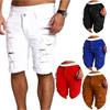 Premiumkvalitet Mode Herr Cargo Denim Shorts Casual Slitna Jeans