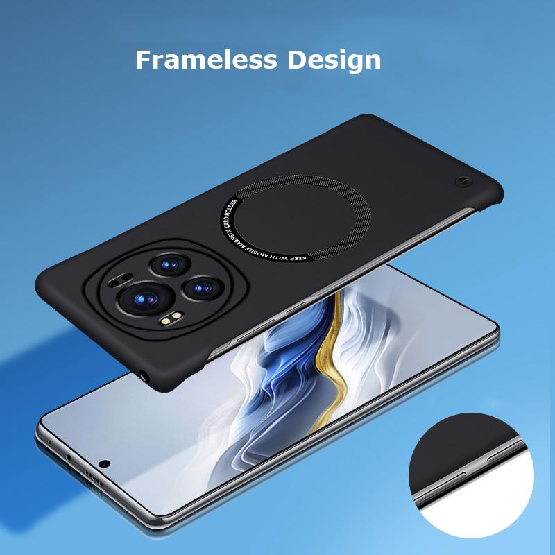 Frameless Matte Magnetic PC Case For Honor Magic 6 5 4 3 Magic6 Magic5 Pro Car Adsorption Shockproof Wireless Charging Case Casing Cover Shell