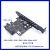 USB 3.2 Gen1 Front Panel Expansion Card with Type-C & A-Key 19-Pin Adapter, 5Gbps