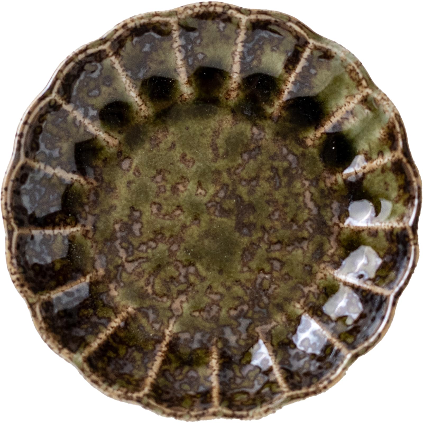 

Minoru Pottery Toiro 90 Chrysanthemum-Shaped Small Plate, Oribe