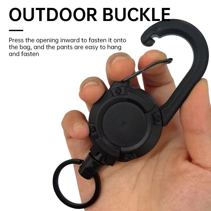 Reel Key Holder Carabiner Key Tool Chain Stretchable, Strap, Durable, Strong Fall Prevention Perfect for Fishing and Climbing
