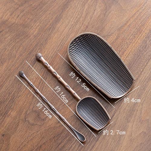 

3/2/1pcs Alloy Weaving Teaspoon Sets Vintage Chinese Kung Fu Tea Accessories Zen Coffee Bean Taking Tools Tea Shovel Chaze
