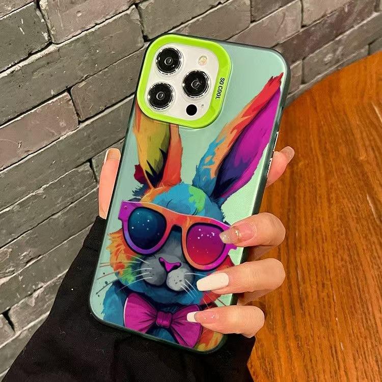 Graffiti sunglasses rabbit for Apple 15Promax phone case iPhone16 cute 14 new 13 premium 17