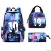 Football Star Peripheral Printing Trend Backpack, Primary And Secondary School Student Schoolbag, Lunch Bag, Pencil Case Set