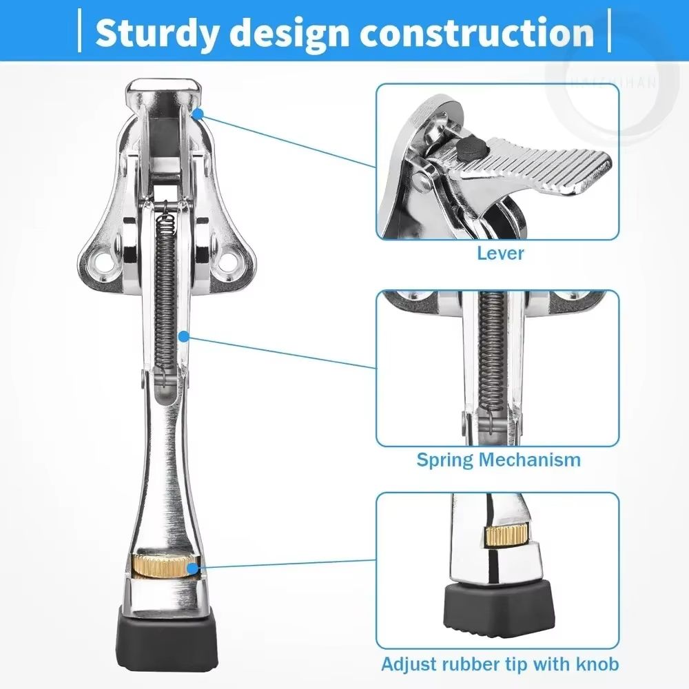 Heavy Duty Foot Operated Door Block Aluminum Zinc Zinc Alloy Kick Down Door Stopper  Bedroom