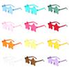 1Pc Frameless Star Shaped Solid Color Glasses For Cosplay Eyewear Cool Disco Glasses For Women Men Fashion Pentagram Sunglasses