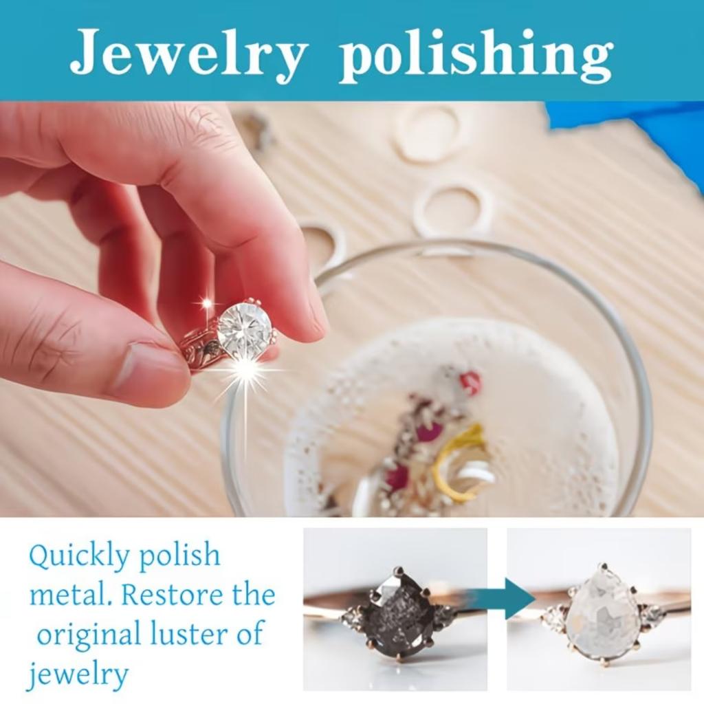 Jewelry Polish Effervescent Tablets for Cleaning and Restoring Shine Suitable for Various Jewelry Materials Easy To Use and Portable Container