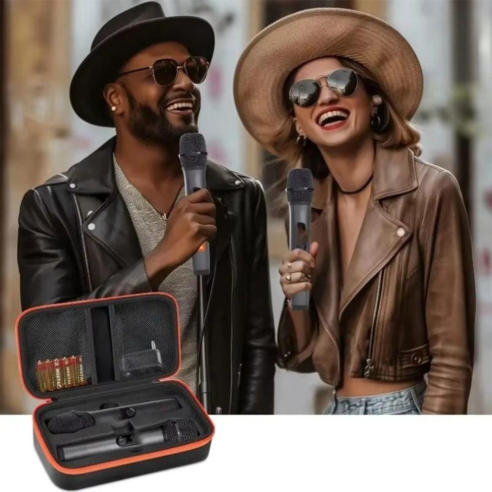 Adjustable Wireless Microphone Case Shockproof Microphone Storage Bag Mic Travel Bag Business Trip