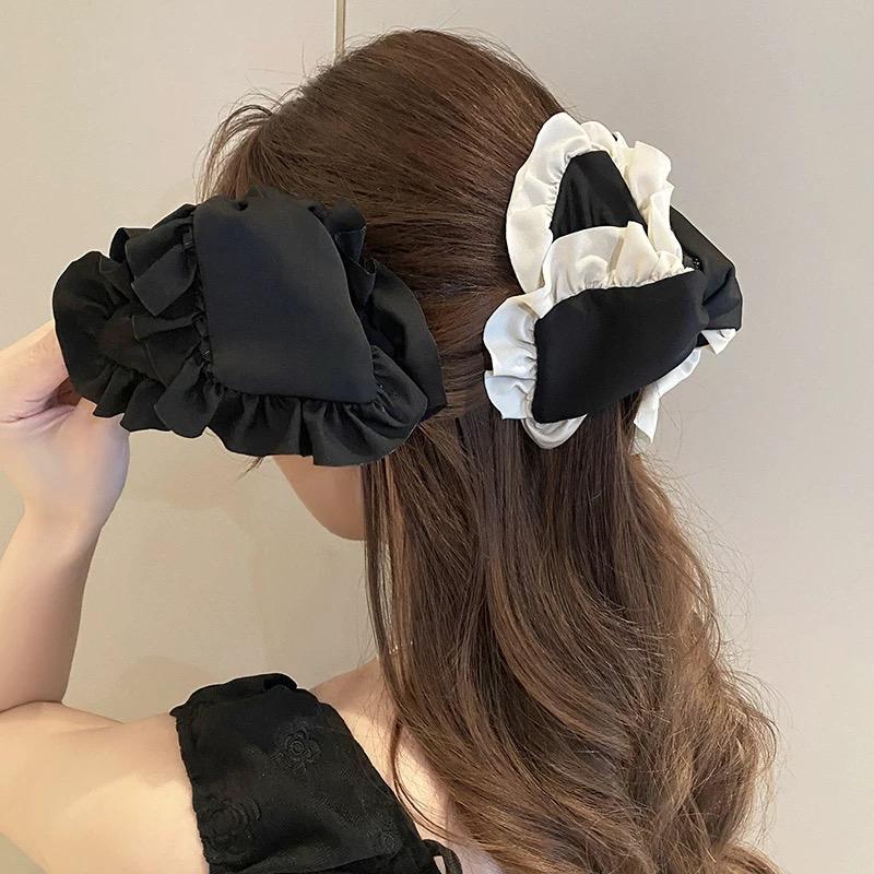 AWATYR Bow Hairpin New Elegant Temperament Satin Hair Grab Hair Accessories Shark Clip on The Back of The Head Hair Claw Clip
