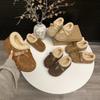 Thick-soled Birkenstock Velvet Bow, Wear New Fluffy Cotton Shoes In Winter To Keep Warm