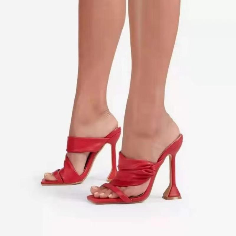 New Large-sized Open-toe Fish-mouth High Heels Thin-heeled Flip-flops and Women's Shoes