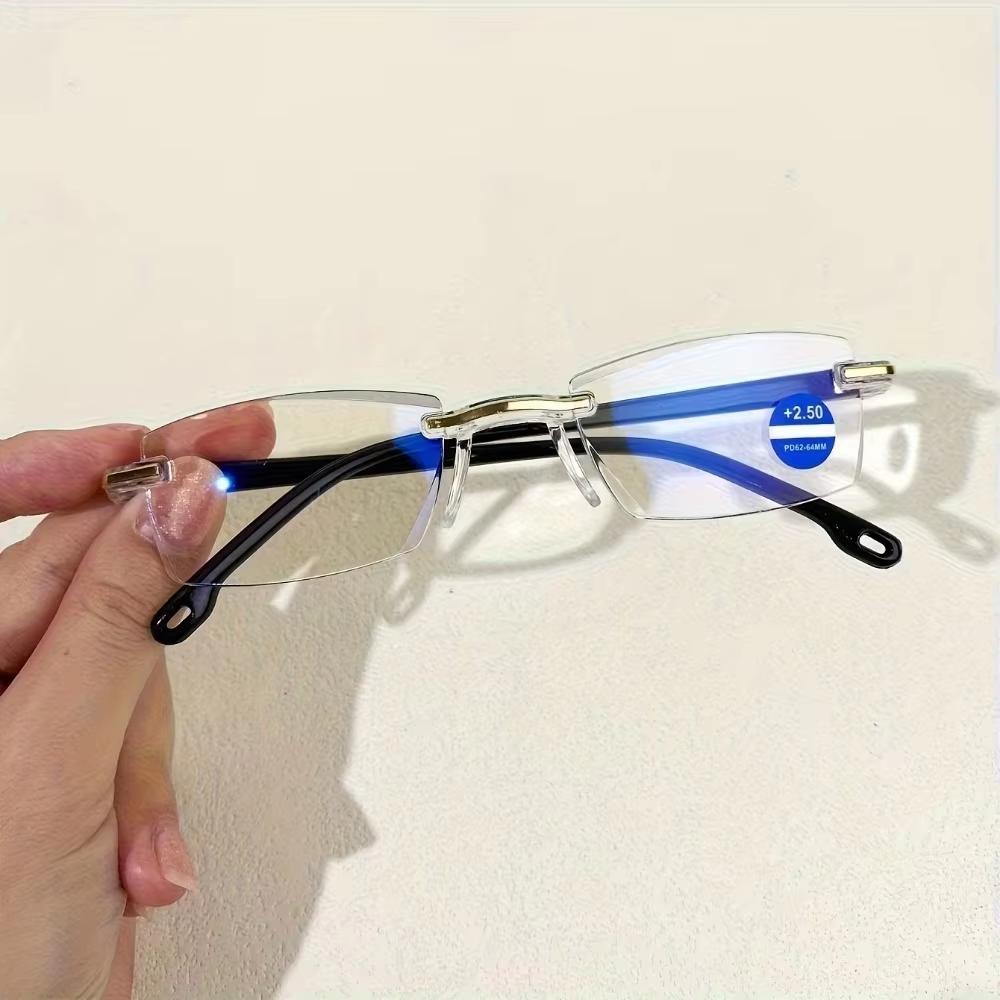 6 Pack Rimless Reading Glasses Anti Blue Light Blocking Computer Readers for Women Men Clear