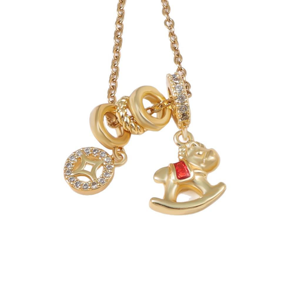 2026 Gold Rocking Horse Pendant: Luxurious Year of the Horse Zodiac Jewelry