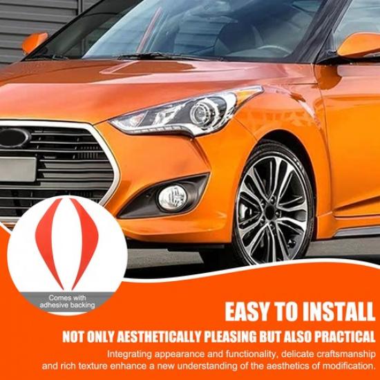 Soft Carbon Fiber Headlight Eyebrow Trim Sticker For Hyundai Veloster 2011-2017