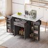 120X45cm, Mobile Kitchen Island, Extendable Countertop Up To 70cm, Concealed Cutlery Drawer, Suitable for Kitchen, Dining Room or Living Room