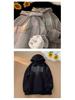 Unisex American-Style Heavyweight Hooded Sweatshirt - Men's Winter Loose Fit Casual Foam Print Top