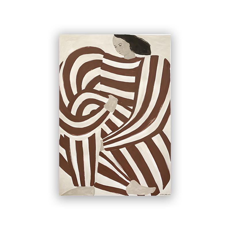 

Curve Gril Abstract Wall Art, Nordic Posters, Canvas Painting, Prints, Pictures for Living Room Decor, Black and White 21x30cm No Framed