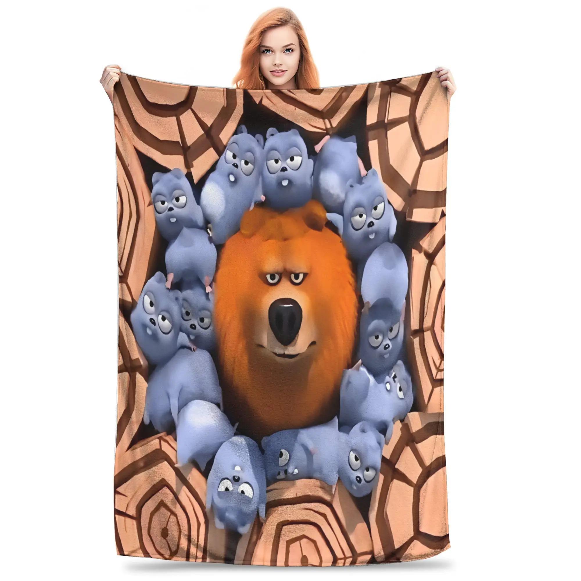 Warm Soft BlanketsStudents Travel Grizzys and The Lemmings Throw Blanket Flannel Bedspread For Sofa Bed Pattern Sofa Bed Cover 70x100cm