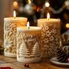 Santa Claus relief cylindrical candle silicone mold cane candy Santa Claus relief cylindrical resin gypsum molds Christmas gift