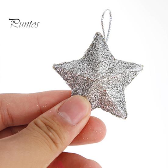 Χριστουγεννιάτικο μενταγιόν 6 τμχ αστραφτερό 3D σε σχήμα αστεριού με κορδόνι Glitter Star στολίδι για χριστουγεννιάτικο δέντρο DIY Craft Διακόσμηση πάρτι