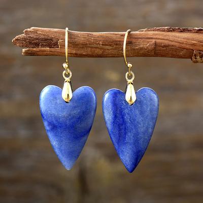 High Quality Love Natural Stone Amethyst Pendant Earrings Earrings Popular Jewelry