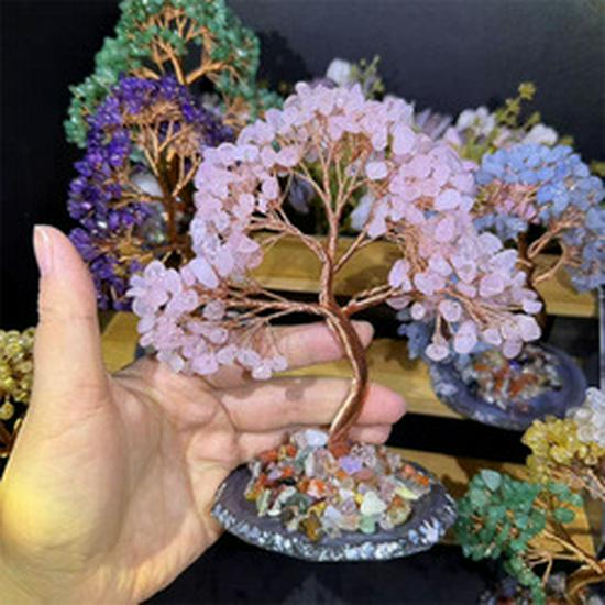 Natural Citrine Crystal Money Tree with Treasure Pot - Wealth-Attracting Home Decoration