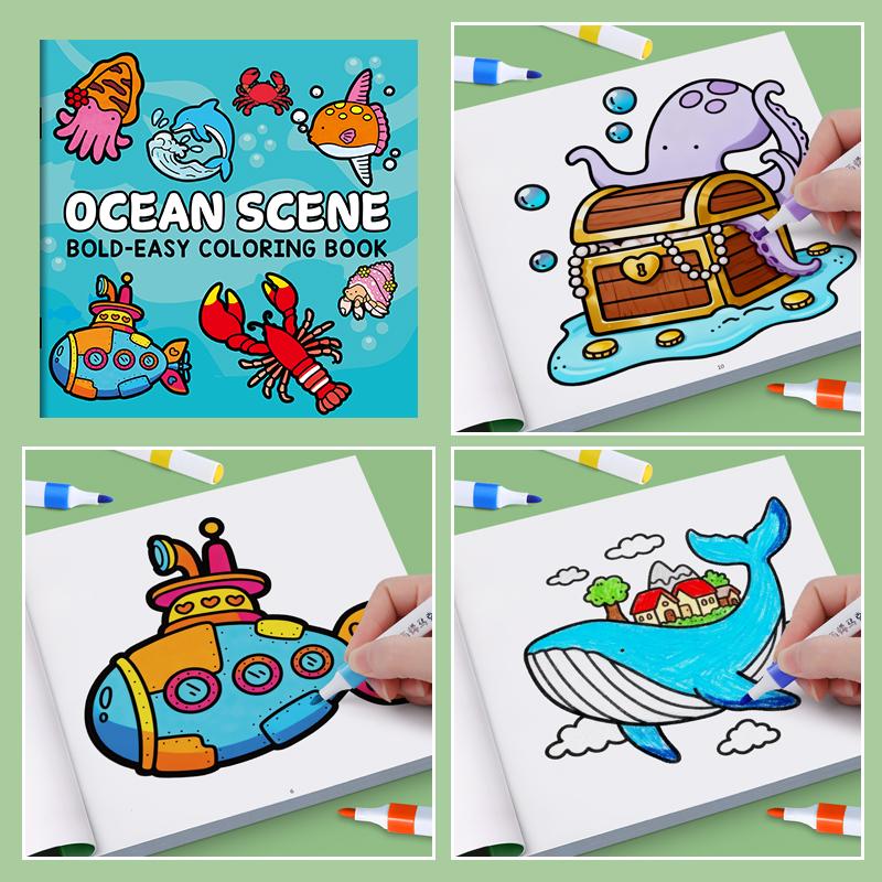 Children's Drawing and Coloring Book: Animals Ocean People - Learning-Focused Activity Pages Fit For ideal Ages 3-