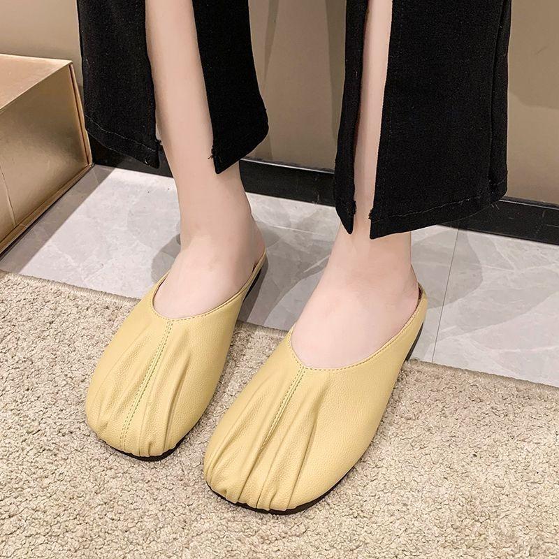 Baotou Half Slippers Women's New Spring and Summer Retro Lazy Grandma Shoes Flat Cool Slippers