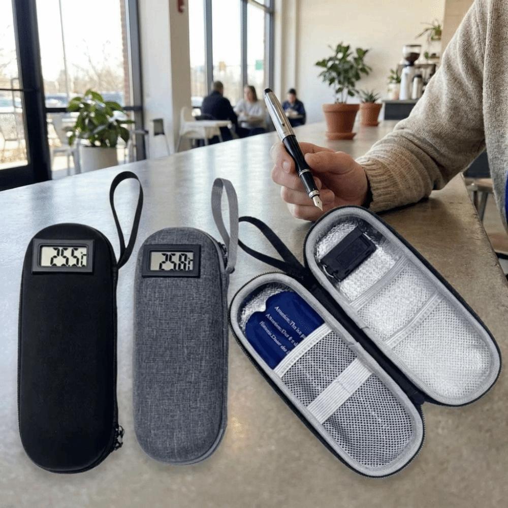 Temperature Display Insulin Cooling Bag Waterproof Insulin Vial Storage Case Travel