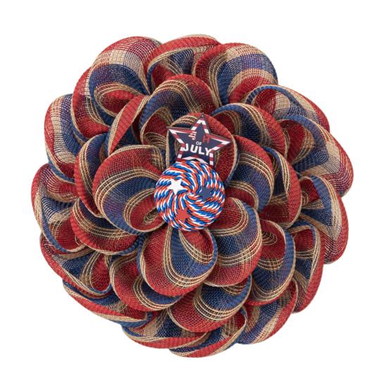 Věnec na 4. července Patriotický Americana Vzpomínkový den Závěsný věnec pro Den nezávislosti Dekorace na dveře, okno, zeď