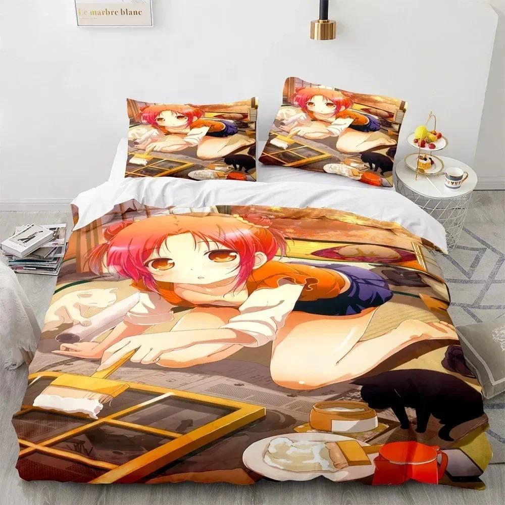 3D Anime Kawaii Sexy Girl Bedding Set Bedroom Soft Modern Bedspreads Comefortable Kids Duvet Cover Quilt Cover And Pillowcase