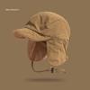 Winter Cap Earflap Hat Windproof Velvet Pilot Hat Japanese Bonnet Hat  Men Women