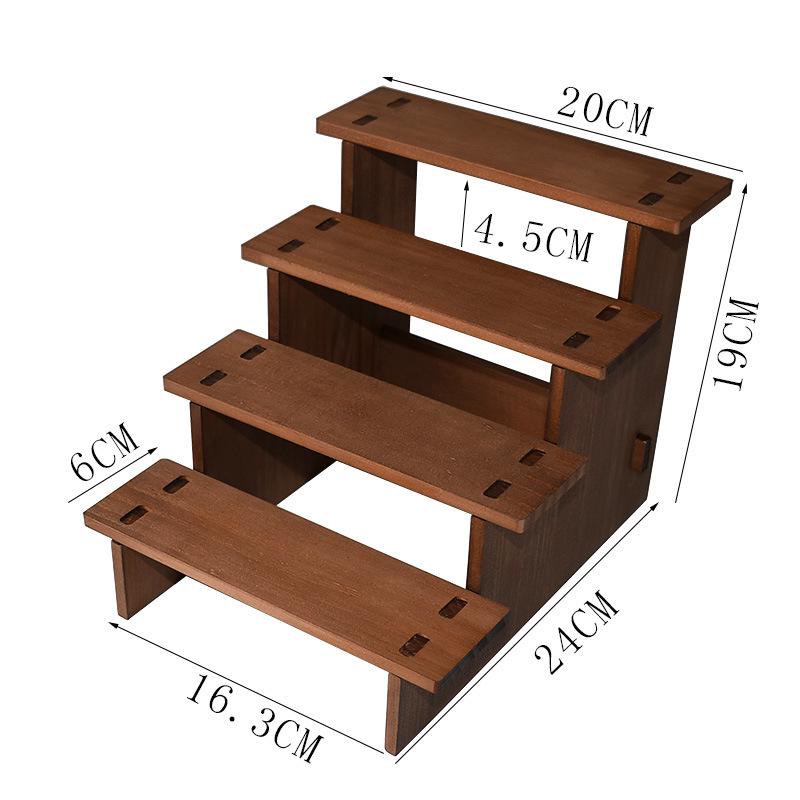 Retro Massivholz Haarnadel Leiterregal - Armband- & Puppenständer