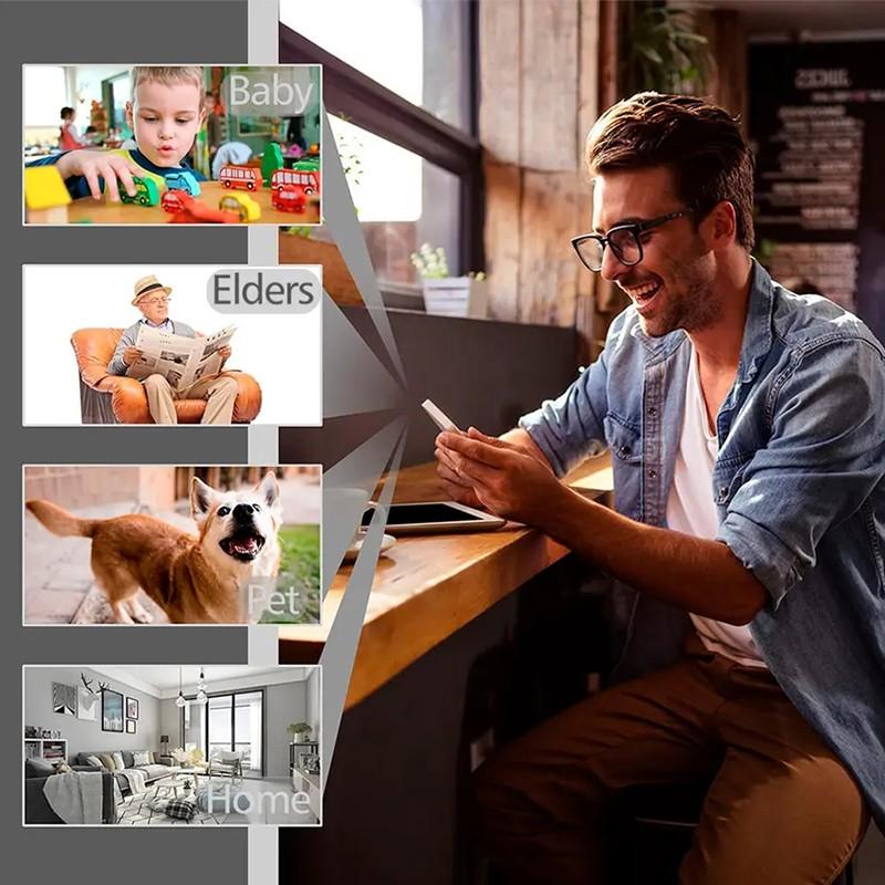 Telecamera IP wireless con visione notturna a infrarossi 1080P, senza angoli morti, con batterie V380 Pro 200W, videosorveglianza domestica
