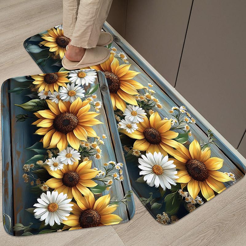 Sunflower kitchen absorbent door mat machine washable kitchen floor mat indoor and outdoor small carpet home decoration mat