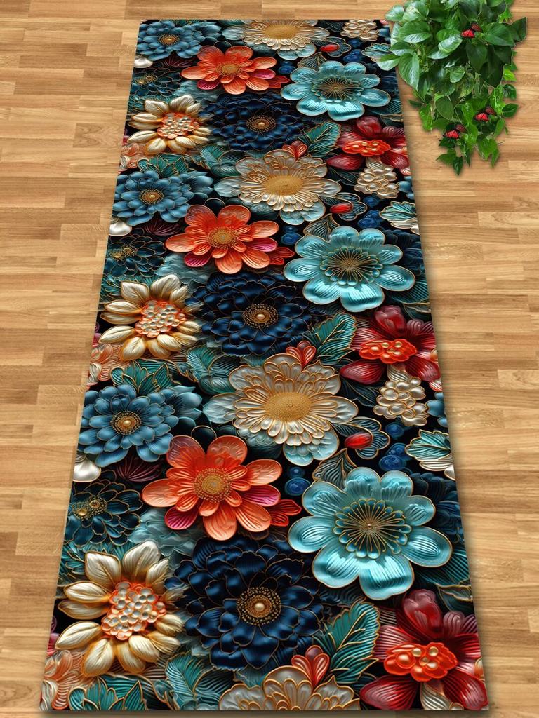 Kwiatowy Luksusowy Długi Dywanik Biegacz do Korytarza Przejście Dom Duży Dywan Schody Wygodny Trwały Zmywalna Mata Podłogowa