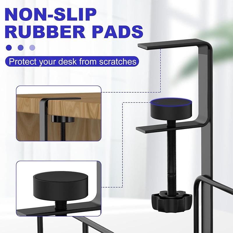 Home Office Standing Desk Under Desk Cable Management Tray Metal Wire Cable Management Under Desk Cord Organize with Clamp