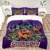 3pcs Cartoon Scooby Doo The Mystery Begins Printed Bedding Set, Soft and Comfortable Quilt Cover for Bedroom, Guest Room (1 Duvet Cover + 2