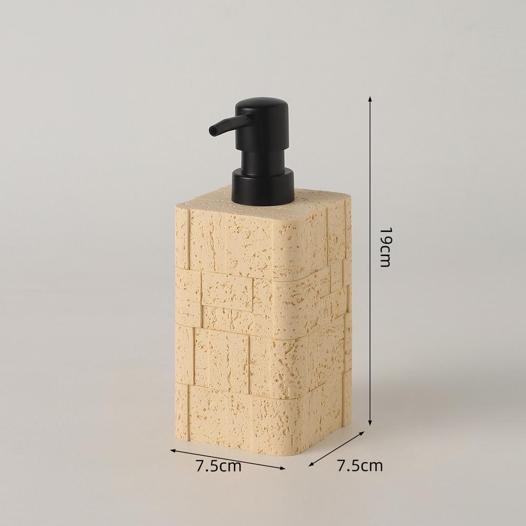 Dispensador de jabón de 400 ml moderno simple textura de piedra de cueva loción baño hogar lujo tipo presión de aire botella de desinfectante de manos