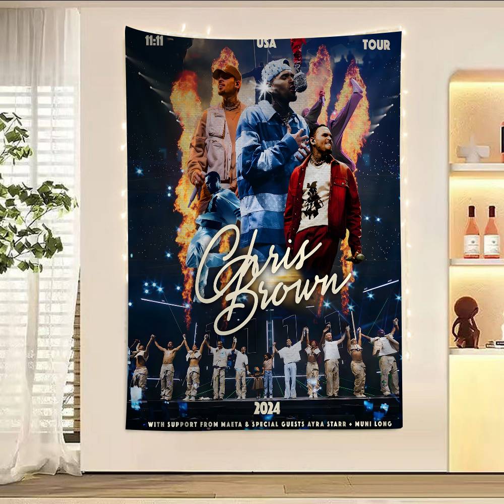 Chris Brown Different Styles Classic Movie Hanging Bohemian Tapestry Bohemian Wall Tapestries Mandala Kawaii Room Decor